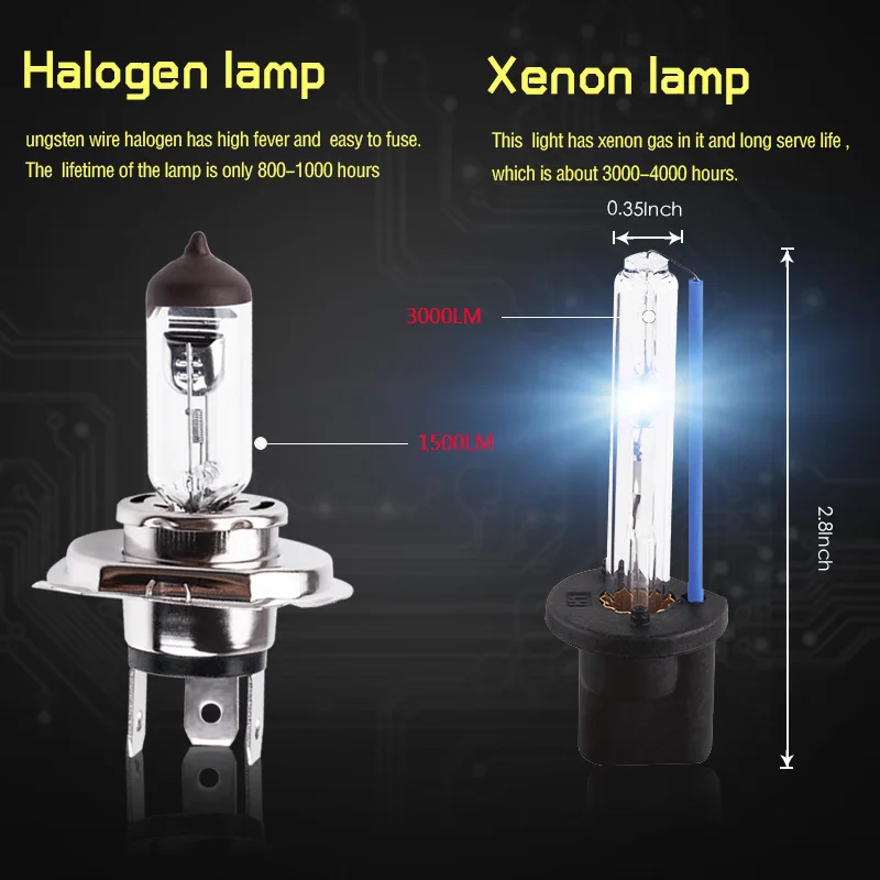Комплект ксеноновых ламп Hid 2 шт. лампы H1 H3 H7 H8 H11 HB3 9005 HB4 9006 H27 880 881 55 Вт 12 в 3000K 4300K 5000K