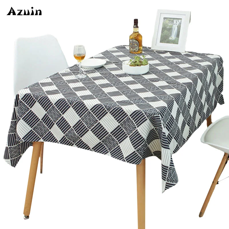 Водостойкая прямоугольная скатерть из хлопка и льна скатерти для украшения