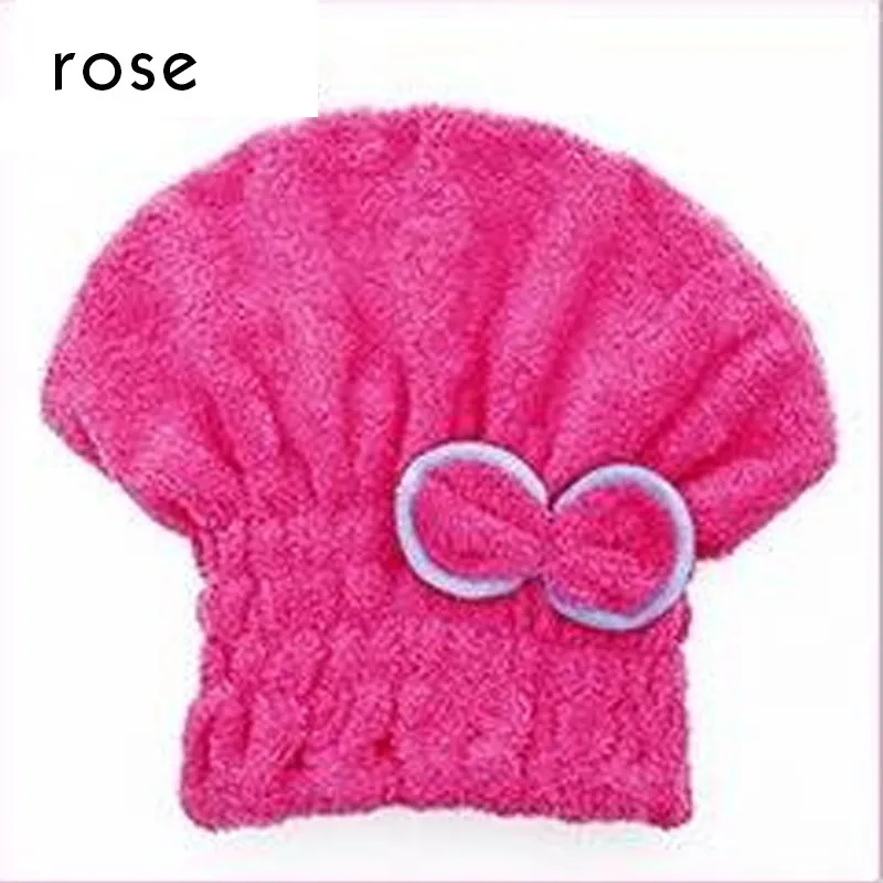 Волос Капот Шапочка для душа бандо коралловые бархат cheveux femme взрослый gorra mujer gorro ducha салфетку cheveux микрофибры купальный - Цвет: rose