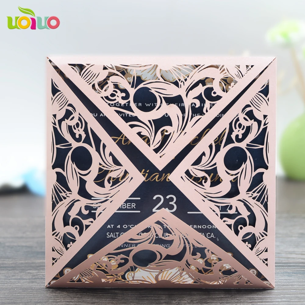 Birthday greeting cards with pearl and ribbons as option laser cut flower invitation fast shippment | Дом и сад