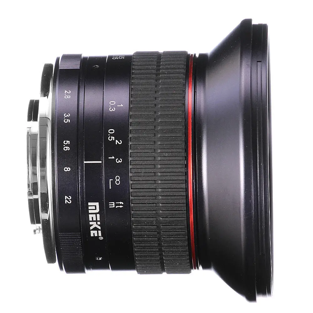 MEKE12mm f/2 8 Ультра широкоугольный фиксированный объектив со съемным капюшоном для