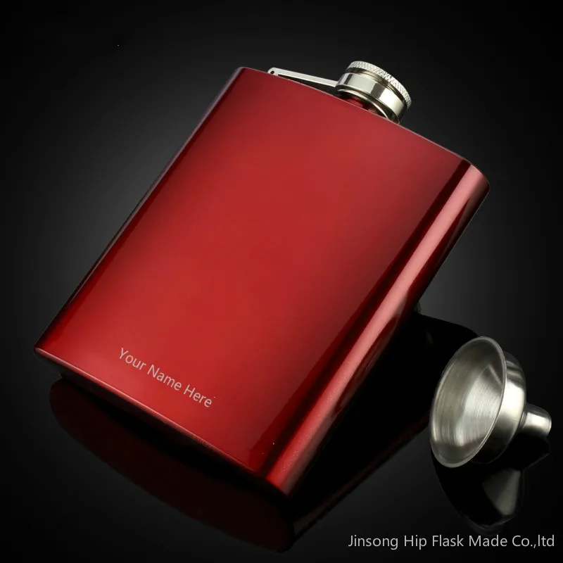 Ваша специальная фляжка под названием hip flask 6oz блестящая красная фляжка