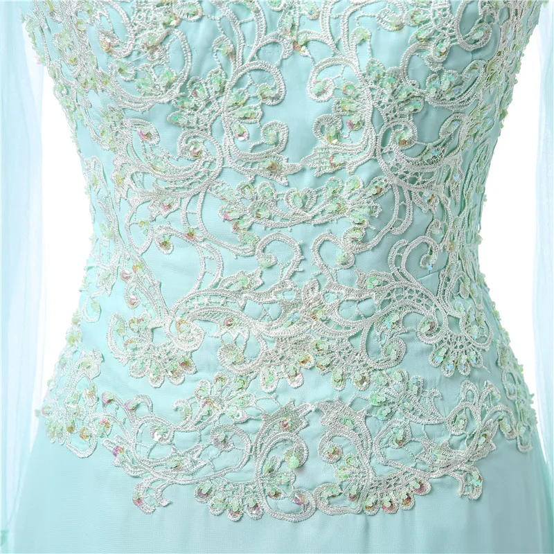 Элегантное Вечернее Платье Русалка мятно зеленого цвета в пол вечерние платья