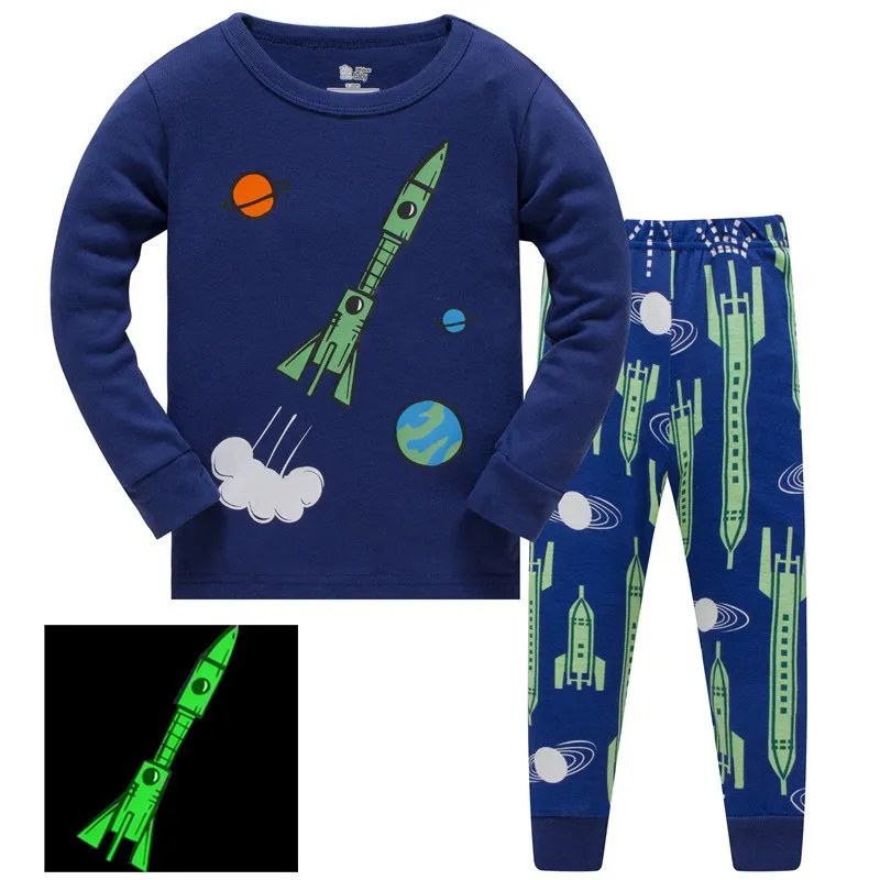 Детская Ночная Пижама для мальчиков из 100% хлопка детская модная одежда сна с