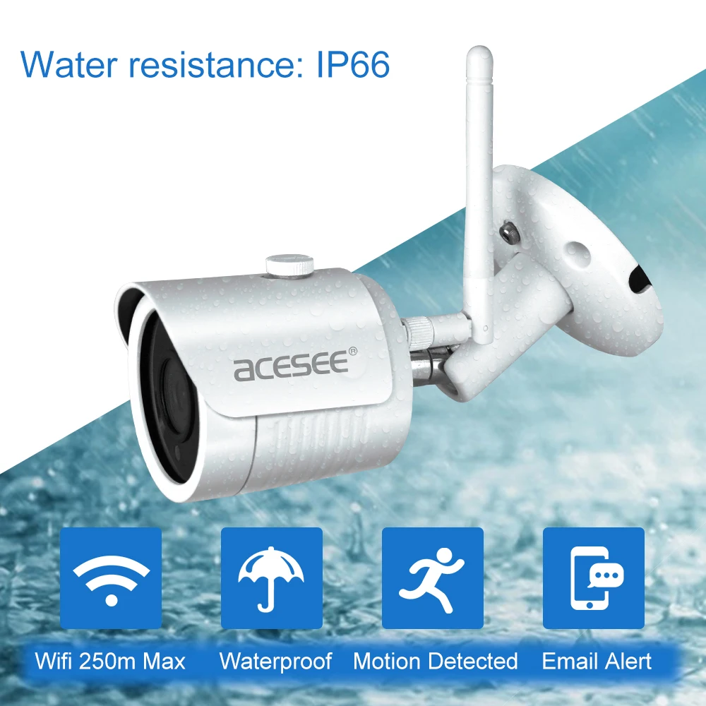 ACESEE наружного наблюдения Водонепроницаемый Камера Onvif IP Wi-Fi 4MP 2 4 г Ip Cam