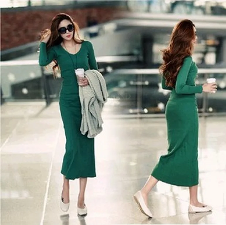 Classic knit Slim Korean dress casual highlights body fashion clothing spring and summer models wild clothes | Женская одежда