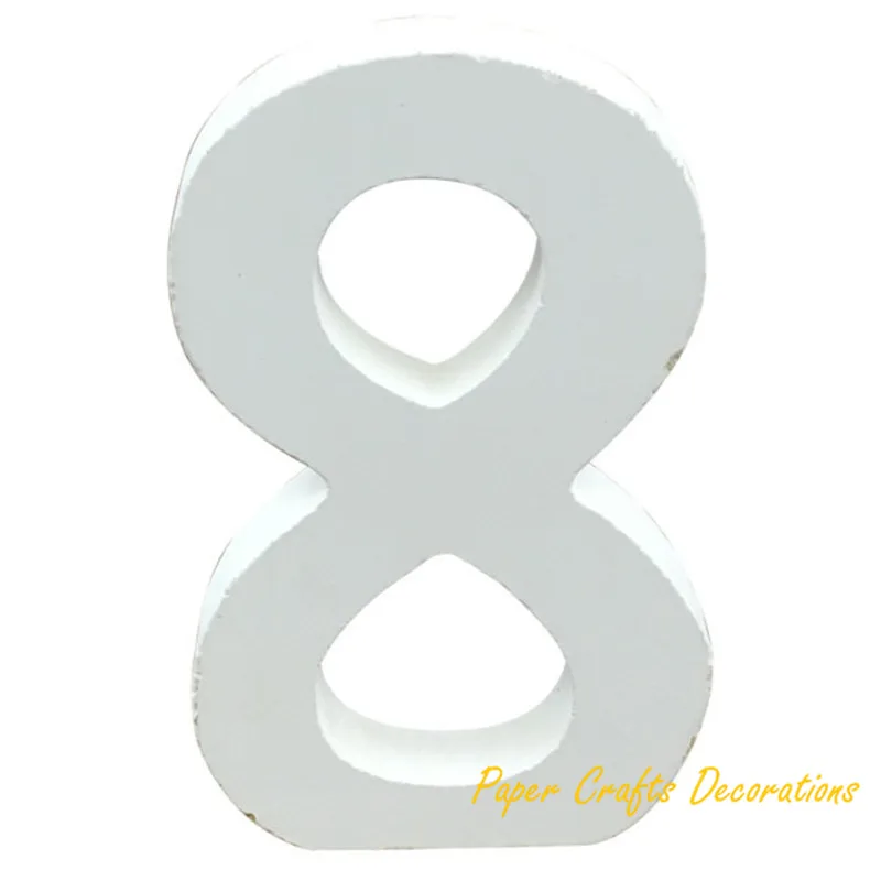 Table Number 8 Только 1 шт.) 4 дюйма = 10 см DIY белый самостоятельно стоящий деревянный стол номер "5" события вывески столы вечерние украшения - Цвет: Table Number 8