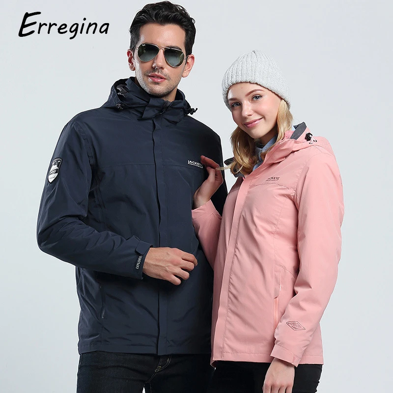 Erregina осень Для женщин куртка ветровка с капюшоном ветрозащитные пальто мужской