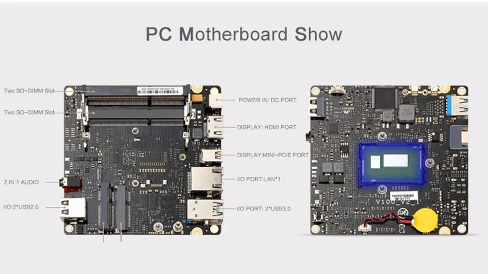 Eglobal Безвентиляторный Мини-Пк Linux I7 16 ГБ RAM 256 SSD Бродуэлла 5500U Mini Itx Htpc Компьютер