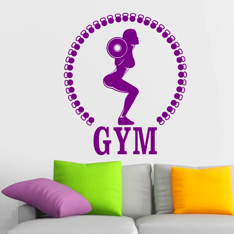 Фитнес наклейка штанга гимнастического зала Стикеры Бодибилдинг Плакаты