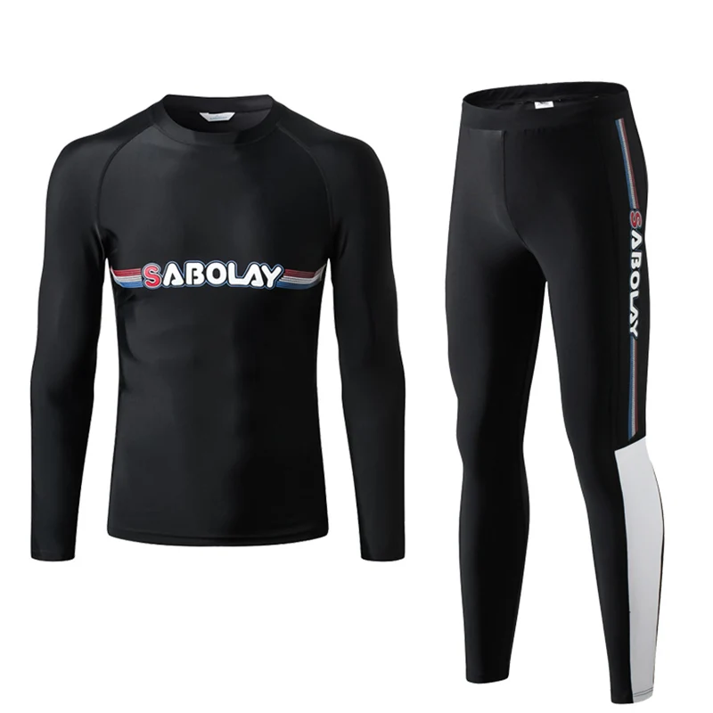 Быстросохнущий Мужской купальный костюм UPF50 + с длинным рукавом Rashguard 2 предмета