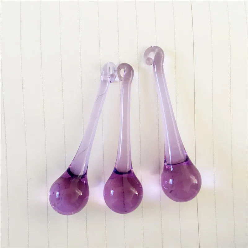 100 шт./лот 16*60 мм сиреневые подвесные аксессуары в виде капли воды Призма форме