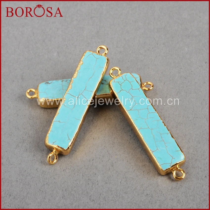 BOROSA 10 шт. прямоугольная синяя фоторазъем двойные втулки с золотой отделкой для