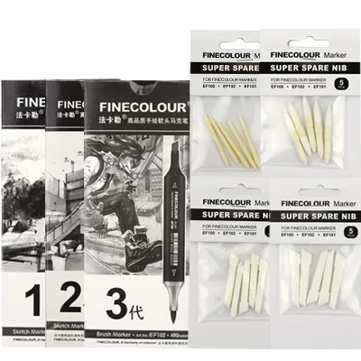 3 WITH 4 Finecolour EF102 EF101 EF100 чернила на спиртовой основе пустые ручки маркер Замена ручка головка Профессиональный рисунок искусство маркеры Новые - Цвет: 3 WITH 4