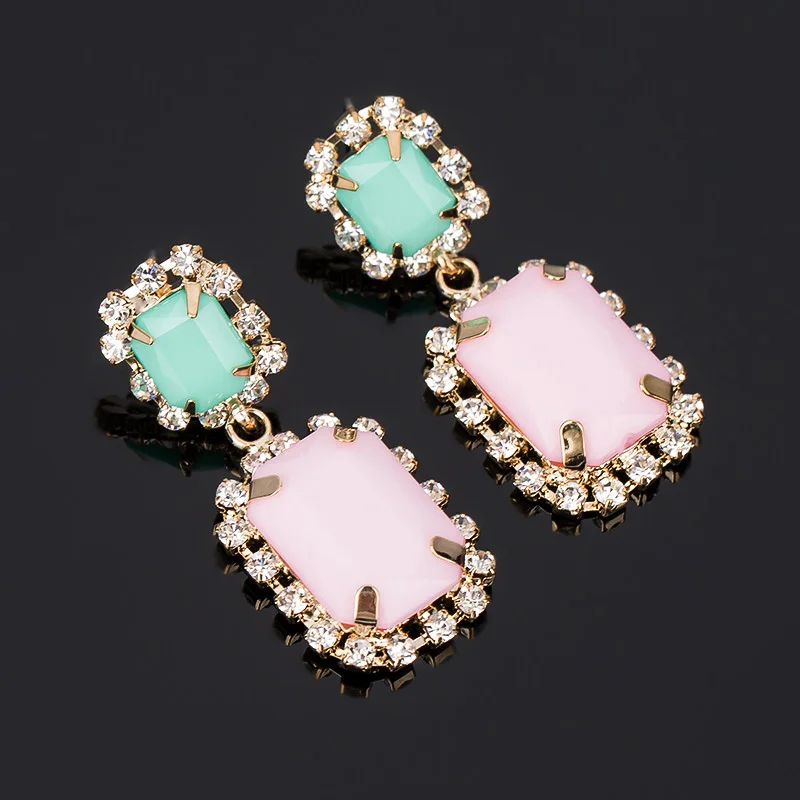 YFJEWE высококачественные женские модные квадратные акриловые розовые серьги