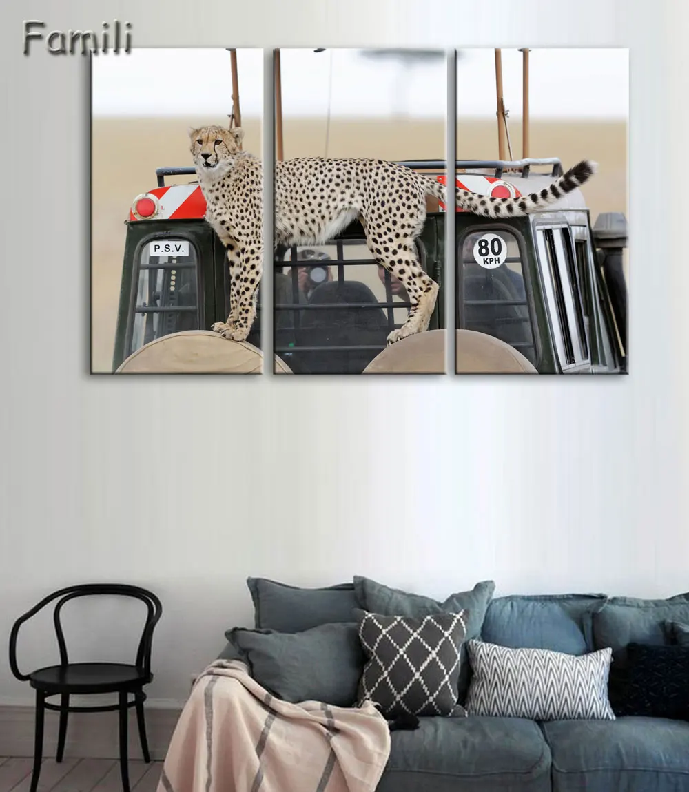Настенная картина Гепард В дереве 3 шт./компл.|wall pictures|prints paintinghd prints |