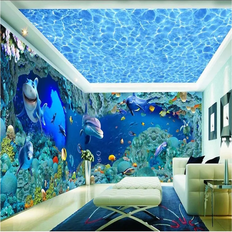 

beibehang Coral Background Modern European Art Living Room Large Wall Painting Home Decoration adhesive paper for furniture