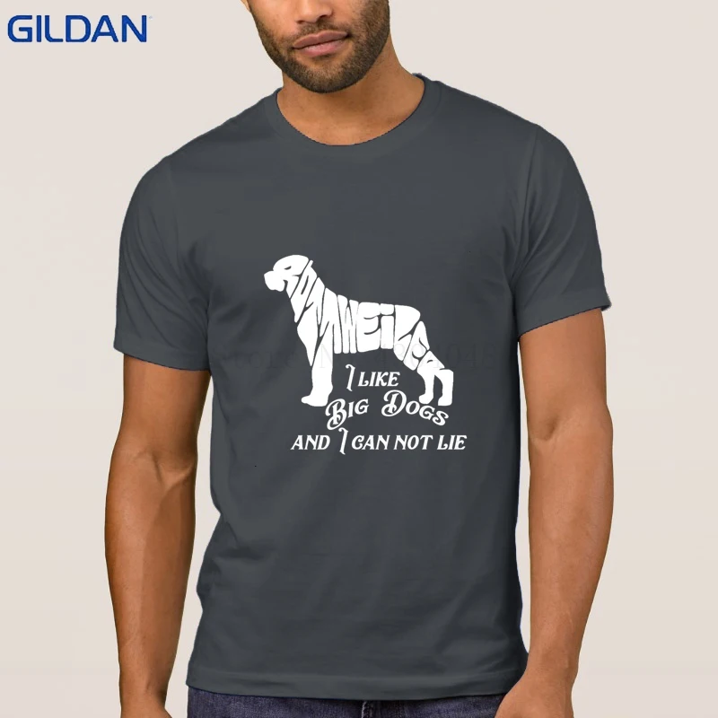 Трикотажные Ротвейлер я люблю большие собаки футболки оригинальные Camiseta
