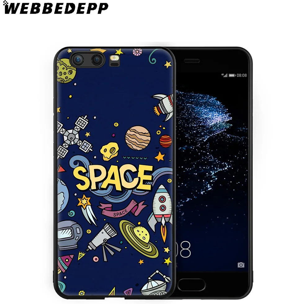 WEBBEDEPP Rocket Man Space Moon Soft Case for Huawei P8 P9 P10 P20 P30 Lite Pro P Smart Z Plus 2019 Y6 Prime 2018 2017 Mini |