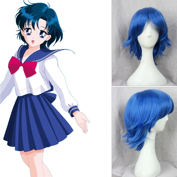 Парик женский короткий для косплея 40 см 15 75 дюйма голубой|costume for women|wig cosplaywig cosplay
