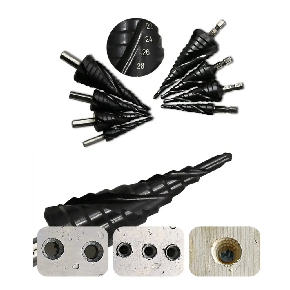 Ступенчатое сверло пагода треугольная паза ручка стальная пластина дрель