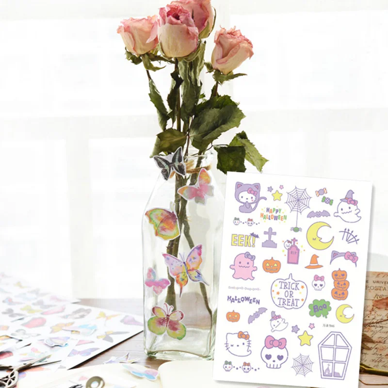 2 pcs/lot Kawaii Halloween Doll Decoration Planner DIY Sticker pasted Notebook Agenda Toy Stickers Scrapbooking Craft Supply