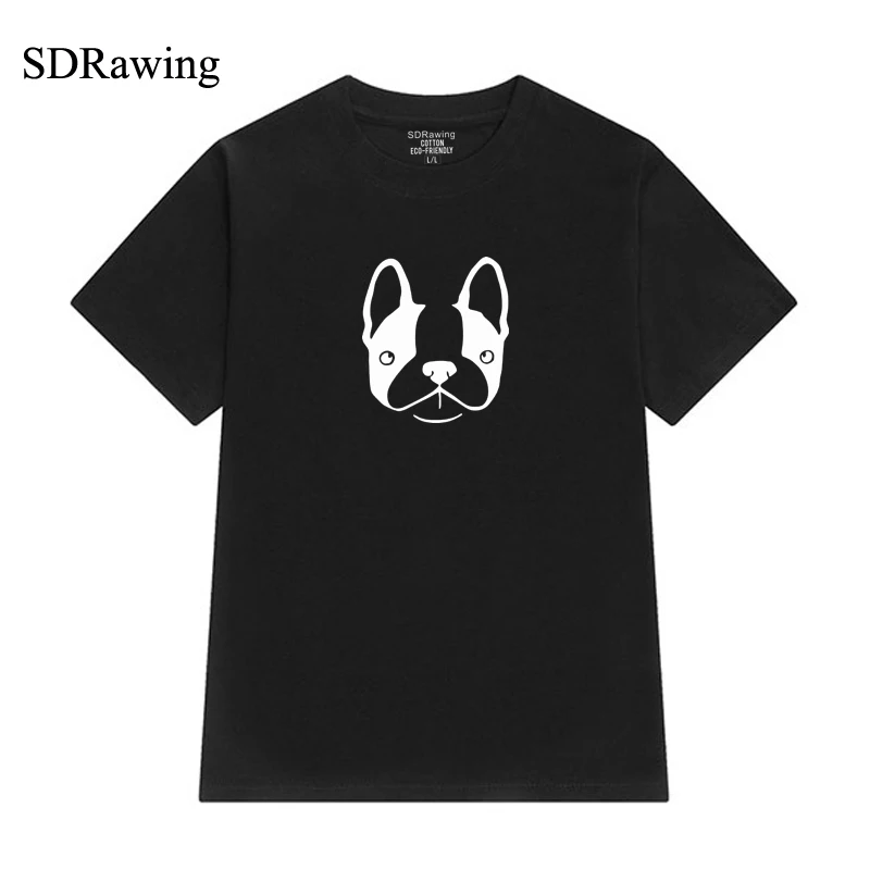 Футболка Boston Terrier Женская хлопковая с принтом знаковой собаки смешная