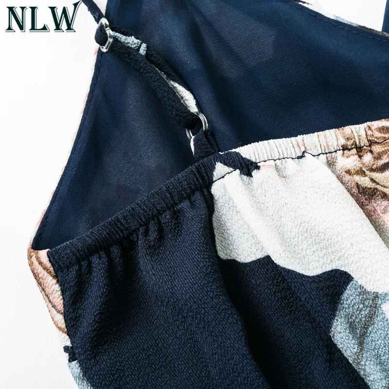 NLW Boho Цветочный летний комбинезон с v образным вырезом на бретелях сексуальный