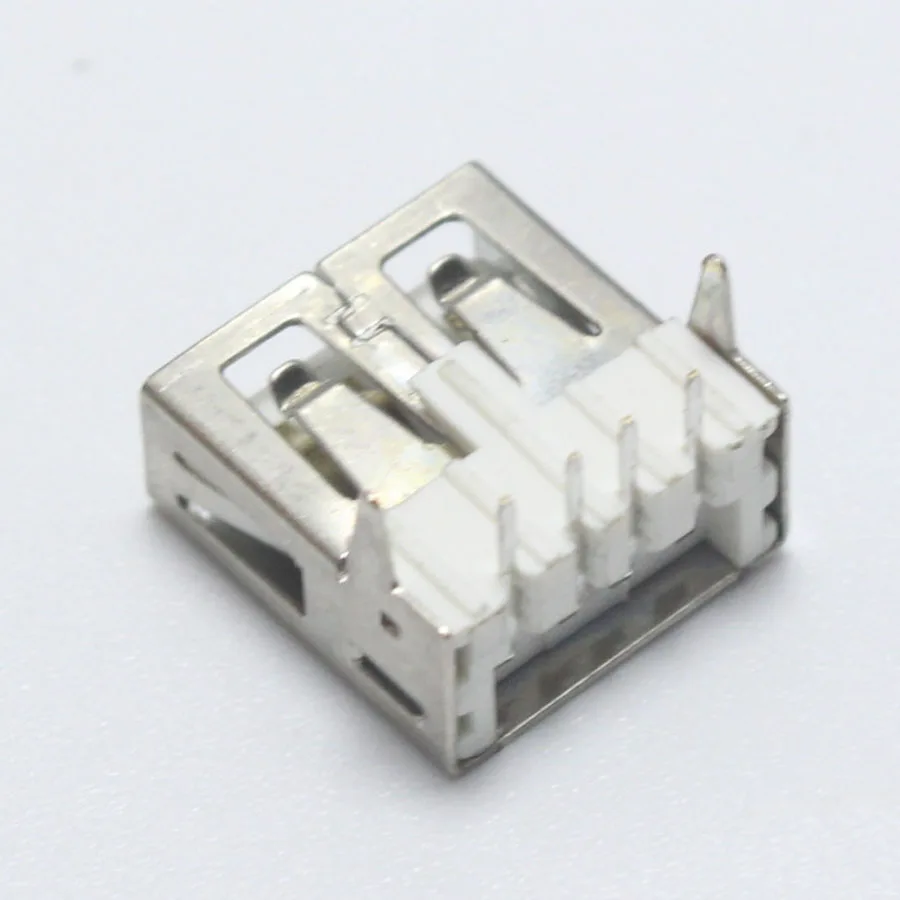 10 шт. 4-контактный гнездовой разъем USB типа А с углом 90 градусов белые коннекторы