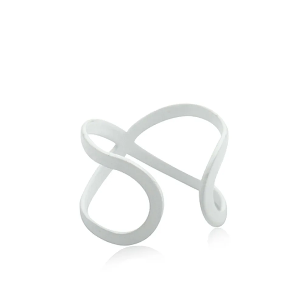 4 шт./компл. полые белые металлические перекрестные кольца открытый набор колец