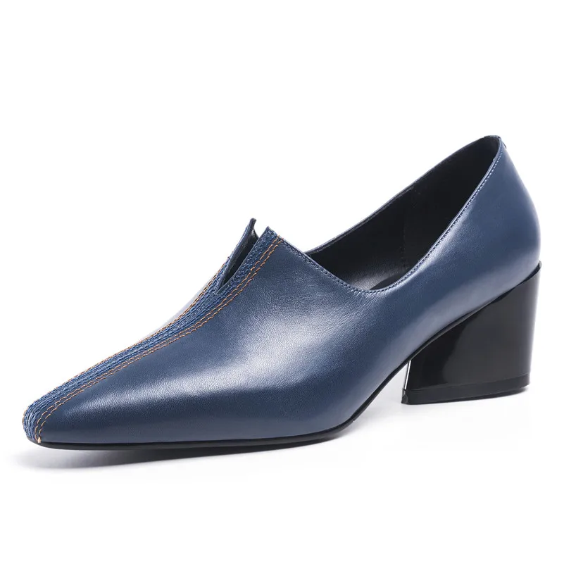 Женские туфли-лодочки FEDONAS повседневные туфли из натуральной кожи на квадратном