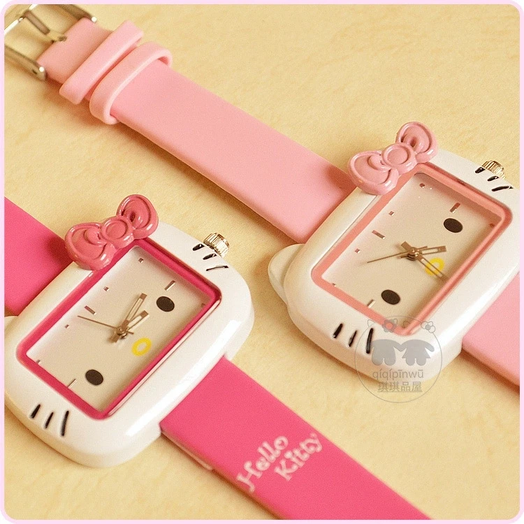 Г. Корейская версия милых KT cat модные женские часы hello kitty мультфильм детские часы желе цвет часы для девочек