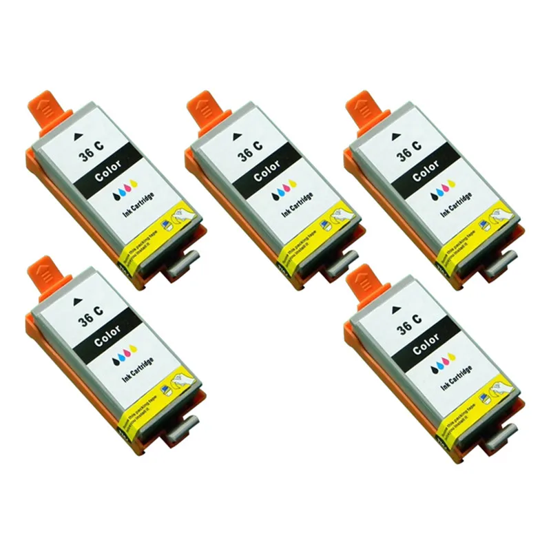 5PK CLI 36 чернильные картриджи совместимые с Canon PIXMA IP100B IP100 батареей mini260 mini320 цветные