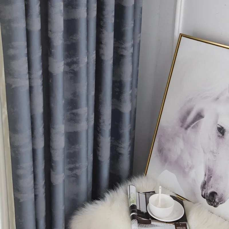 2019 New Summer Luxury Style Thick Jacquard Faux Silk Blackout Fabric Window Curtains for Living Room Bedroom Customized Size | Дом и сад