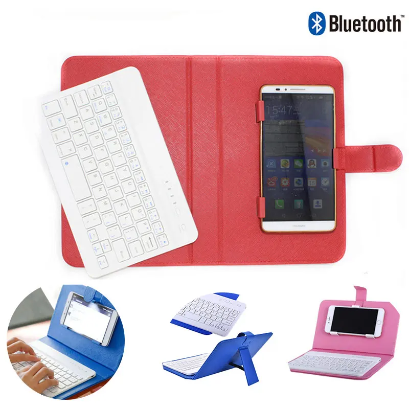 Беспроводная клавиатура Bluetooth из искусственной кожи чехол для iPhone Android
