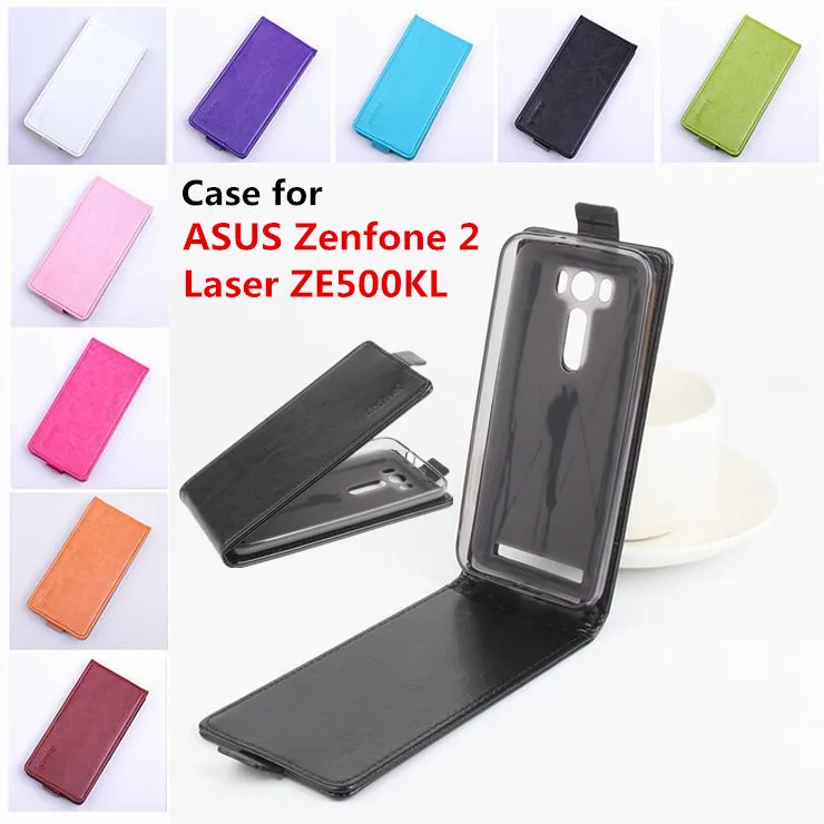 Высокое качество кожаный чехол для Asus Zenfone 2 Laser ZE500KL Телефон откидная крышка ASUS