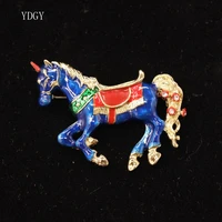 ydgy enamel unicorn brooches for women fashion animal horse brooch pin elegant party coat accessories drop shipping gift