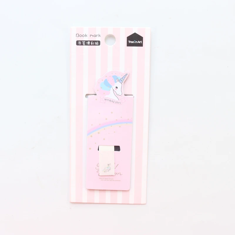 Розовый Domikee cute kawaii cartoon unicorn shape school student magnetic bookmark for books candy paper book marks stationery gift - Цвет: Розовый