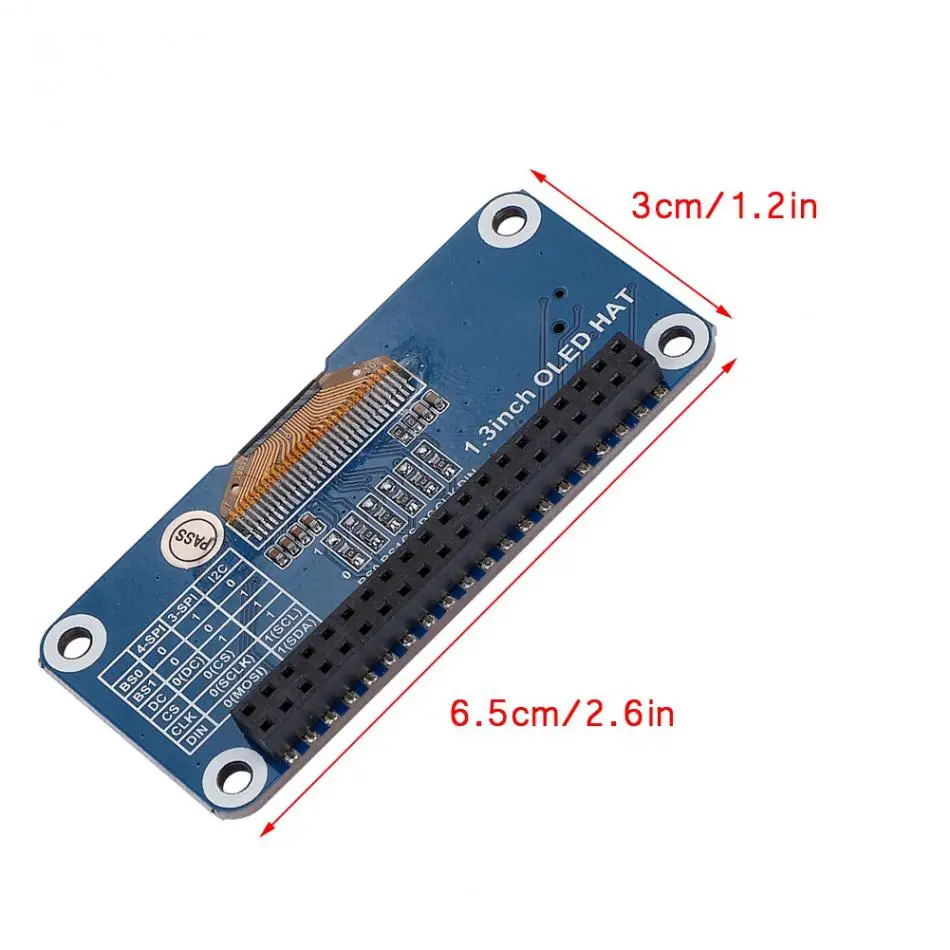 1,3 дюймовый OLED дисплей шляпа Плата расширения для Raspberry Pi 2B/3B для Zero W