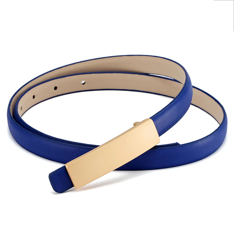 Тонкий ремень для женщин натуральная кожа Женский кушак декоративные гладкие