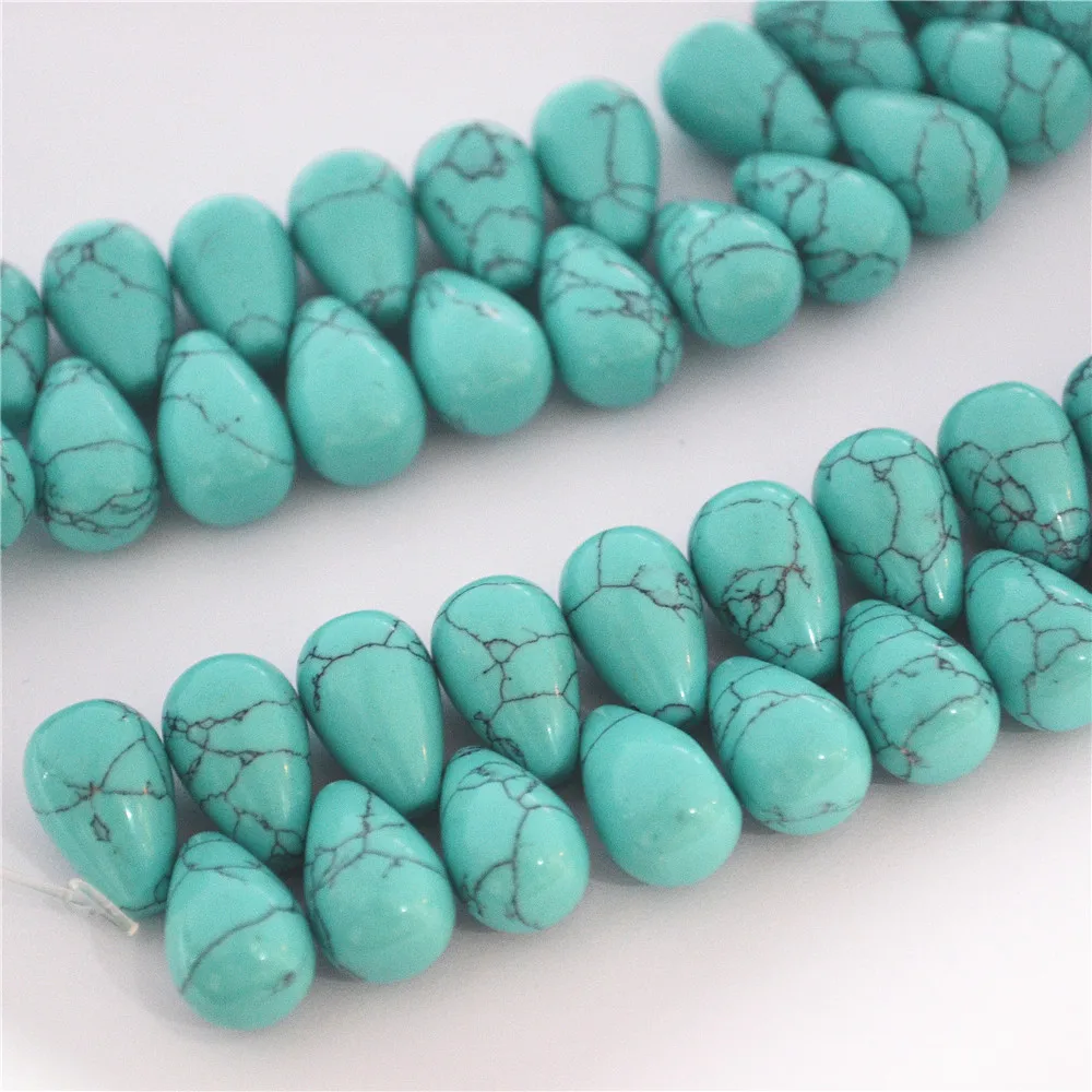 28 шт. Натуральный Камень капли воды груша Форма Бусины синий Howlite камень из бисера