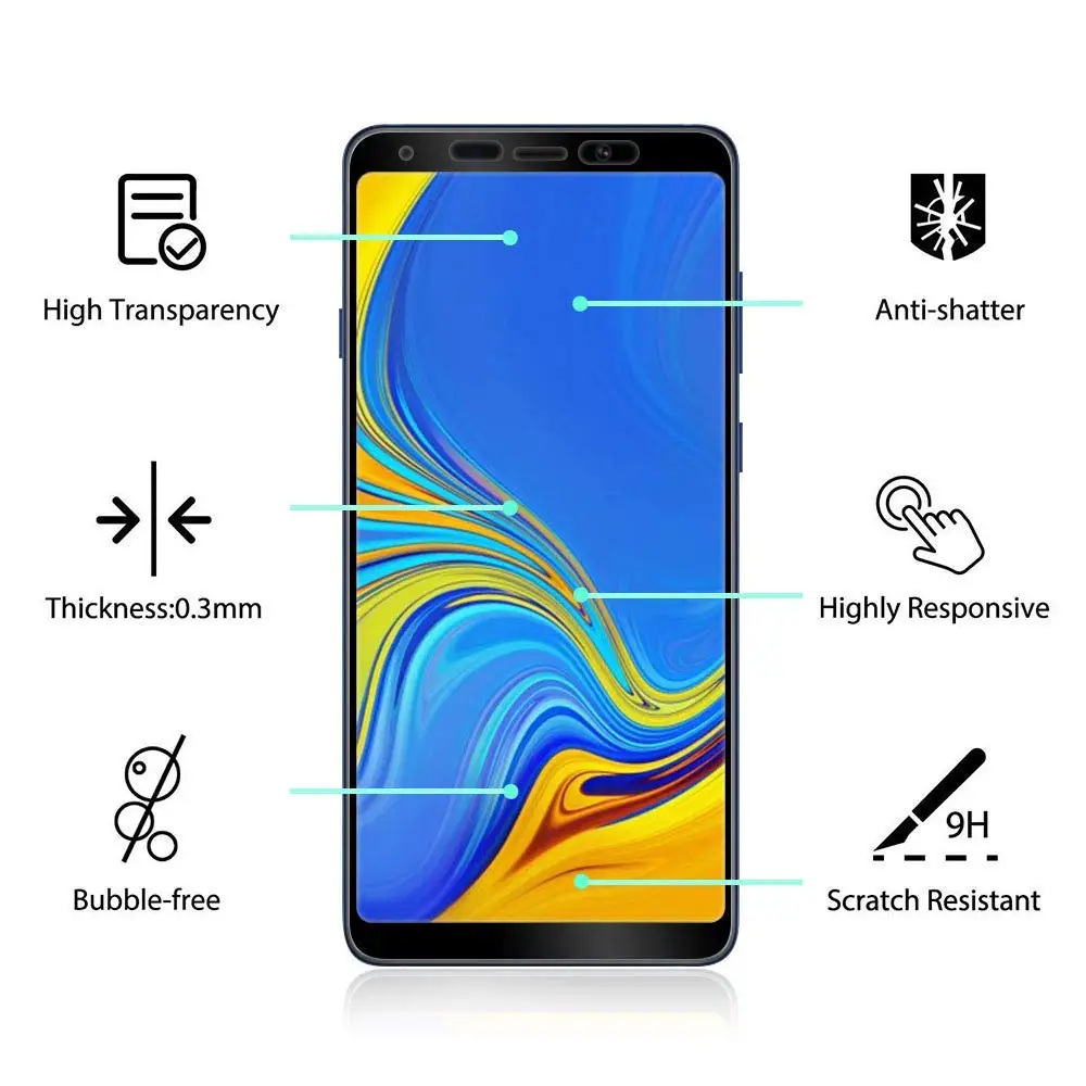 Для samsung Galaxy A9s 2018 Глянцевая 5D изогнутые углеродного волокна Мягкий край