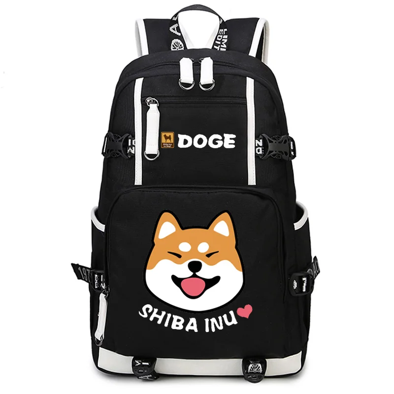 Аниме Shiba Inu Doge рюкзак для ноутбука из плотной ткани детская школьная сумка