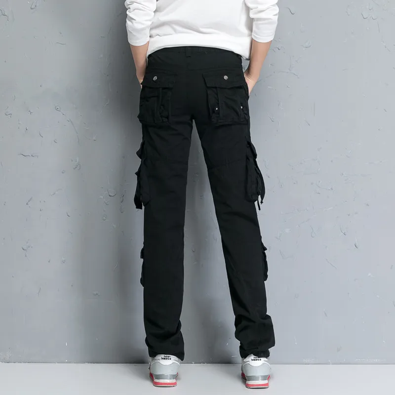 Брюки карго женские с несколькими карманами для осени и зимы большие размеры|green