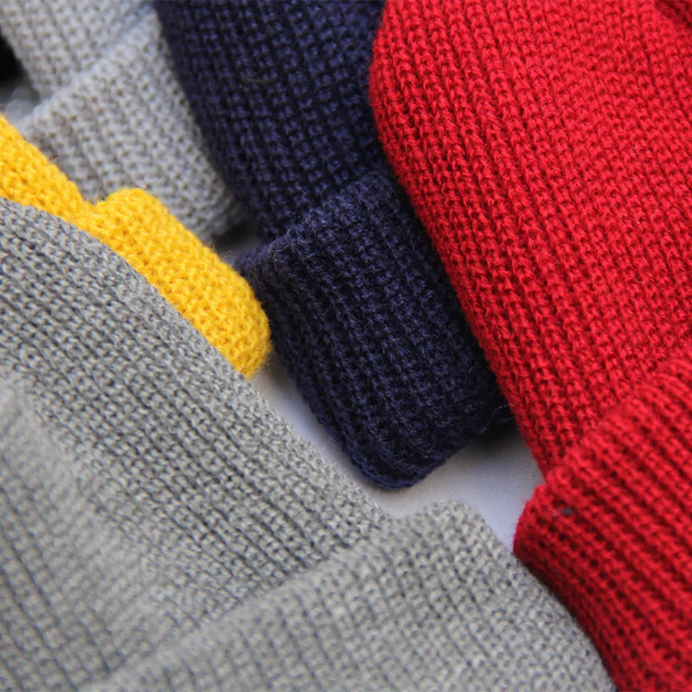 

Geebro Winter Casual Warm Knitted Skullcap Short Thread Unisex Hip Hop Hat Adult Men Beanie Wool Knitted Beanie Cap Elastic Hats