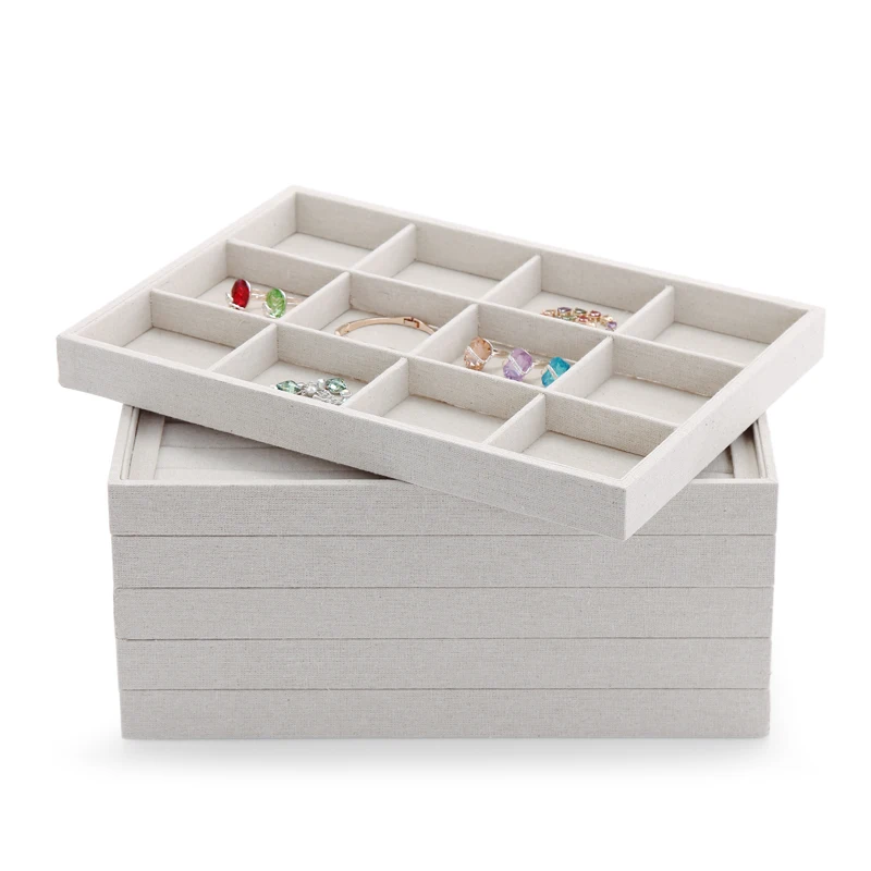 Nice Linen Jewelry Display Tray Flat 6 type for choose Plate | Украшения и аксессуары