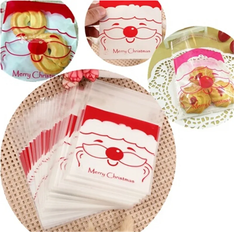 100 шт. самоклеящиеся пакеты для выпечки печенья|Носки и держатели подарков| |