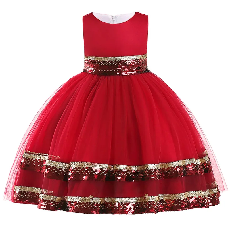 New girls clothes 2018 Mesh sequins princess kids dress for Wedding flower dresses Baby girl birthday party | Детская одежда и