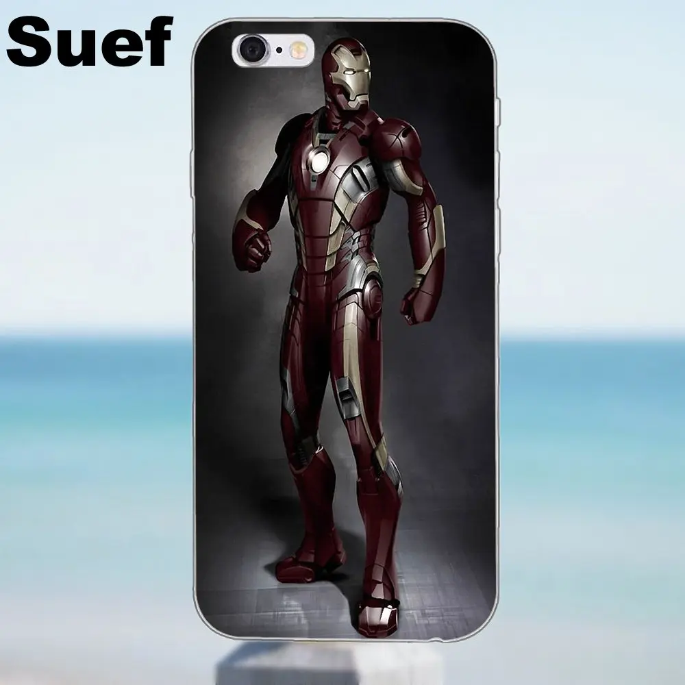 Железный человек Броня F0839 Мягкие Чехлы кожа для iPhone 4 4S 5 5S 5C SE 6 6S 7 8 Plus X Samsung Galaxy J1 J3