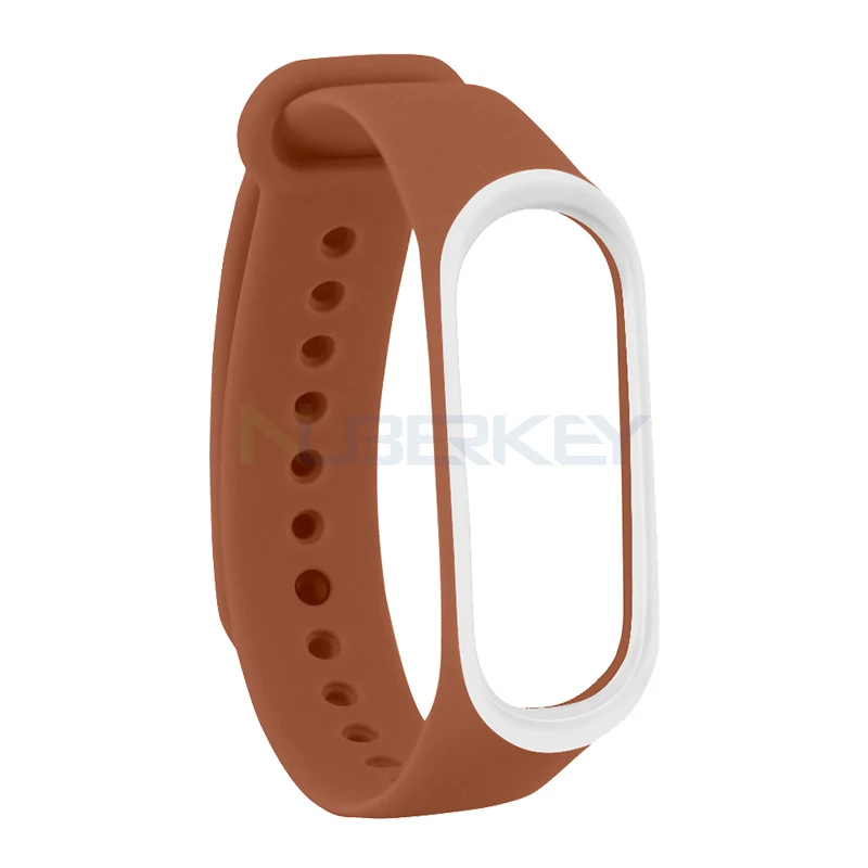 Brown White Браслет для xiaomi mi Band 4 3 спортивный ремешок часы силиконовый ремешок для xiaomi mi band 3 аксессуары браслет mi band 4 ремешок - Цвет: Brown White